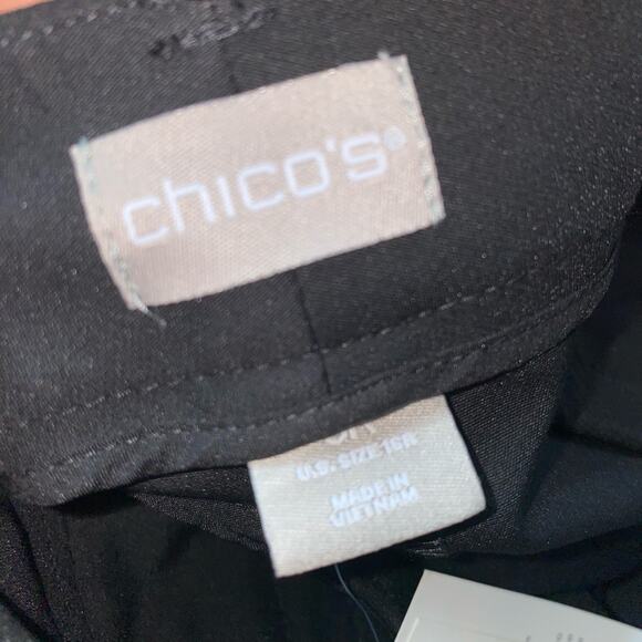 Chico's So Slimming Straight Leg Pants Basic Black Sz 16R/Chico's sz 3R NWTs - Picture 11 of 15